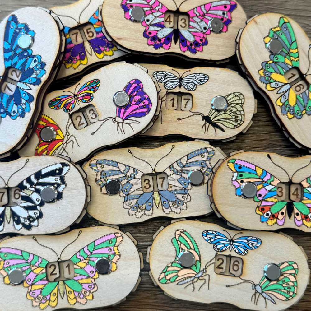 Market Town Yarns - Row Counter - Hand Painted Butterflies | Market Town Yarns