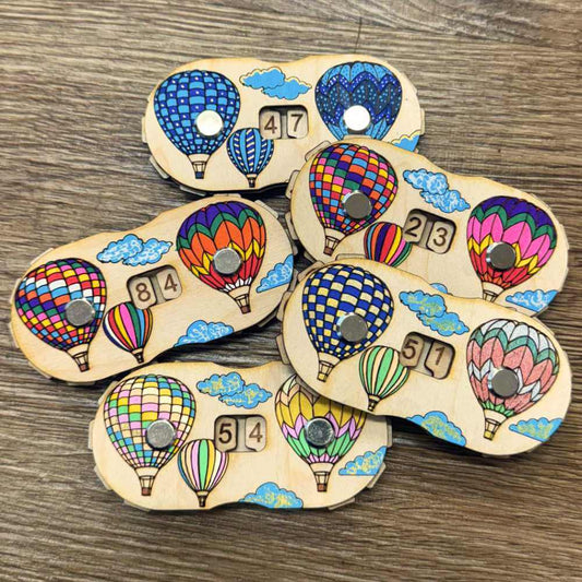Market Town Yarns - Row Counter - Hand Painted Hot Air Balloons | Market Town Yarns
