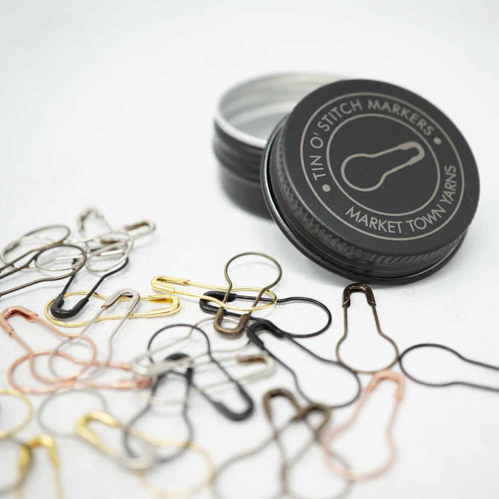Tin o' Stitch Markers - Bulb Pins | Market Town Yarns