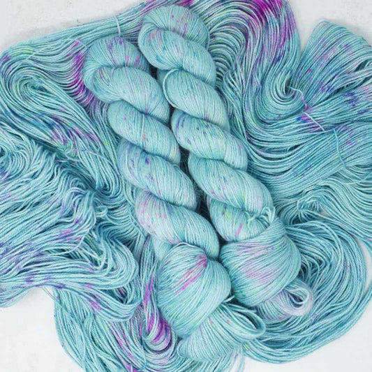 Atlantic Coast hand dyed yarn colourway shown on  Exquisite 4-ply Yarn base | Market Town Yarns