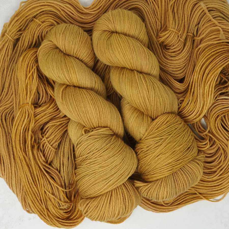 Butterscotch Pudding hand dyed yarn colourway available on various yarn bases | Market Town Yarns