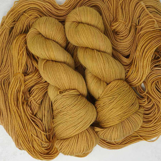 Butterscotch Pudding hand dyed yarn colourway available on various yarn bases | Market Town Yarns