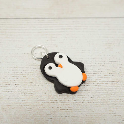 Handmade Polymer Clay Stitch Marker / Progress Keeper - Penguin | Market Town Yarns
