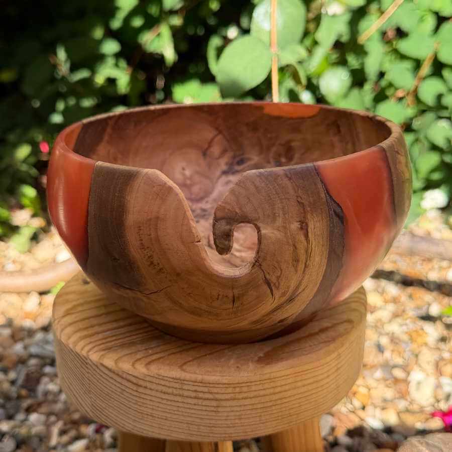 Eucalyptus Wood & Resin Handmade Yarn Bowl | Market Tow Yarns