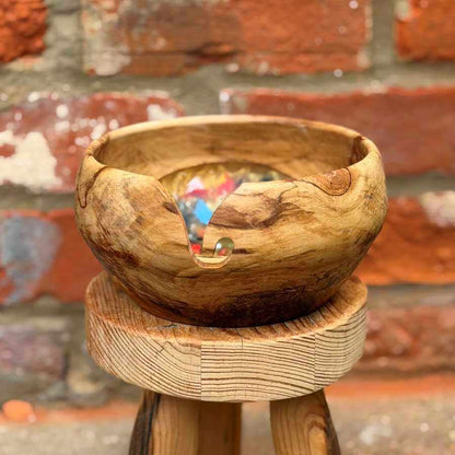 Wood & Resin Handmade Yarn Bowl with 3D printer filament | Market Town Yarns
