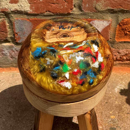 Wood & Resin Handmade Yarn Bowl with 3D printer filament | Market Town Yarns