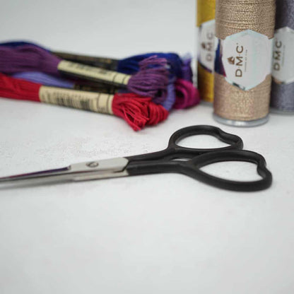 Market Town Yarns - Heart Embroidery Scissors shown in black | Market Town Yarns