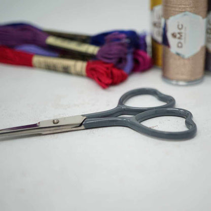 Market Town Yarns - Heart Embroidery Scissors shown in grey | Market Town Yarns