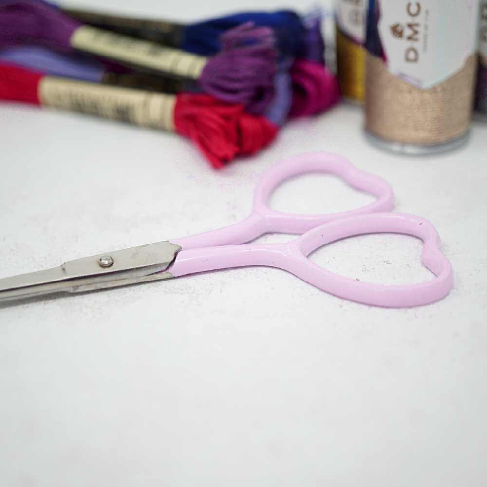 Market Town Yarns - Heart Embroidery Scissors shown in lilac | Market Town Yarns
