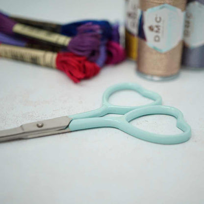 Market Town Yarns - Heart Embroidery Scissors shown in mint | Market Town Yarns