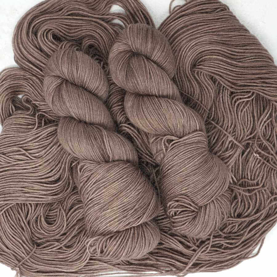 Hickory hand dyed yarn colourway | Brown coloured yarn | Market Town Yarns