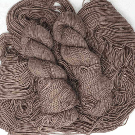 Hickory hand dyed yarn colourway | Brown coloured yarn | Market Town Yarns