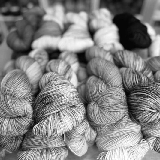 hand dyed mystery yarn skein 25g to 100g unique colourway UK Market Town Yarns lucky dip