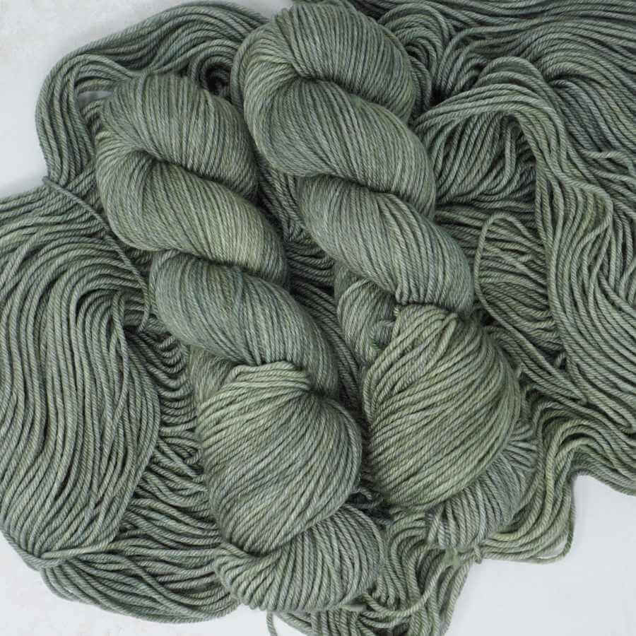 Sage Advice Hand Dyed Yarn colourway shown on Squishy DK base | Market Town Yarns