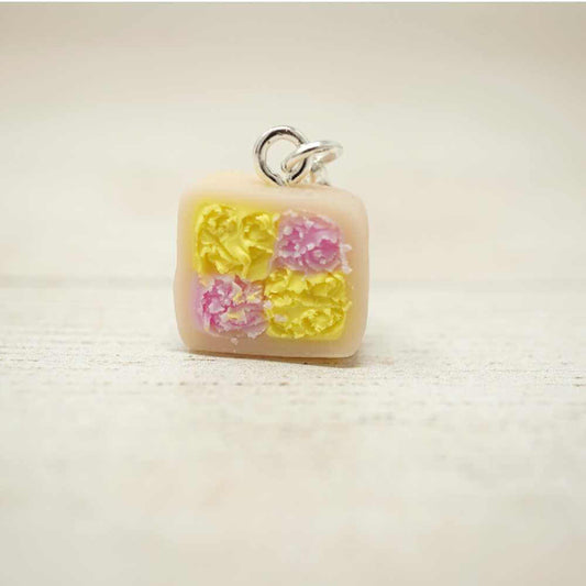 Handmade Polymer Clay Stitch Marker / Progress Keeper - Battenburg Cake | Market Town Yarns
