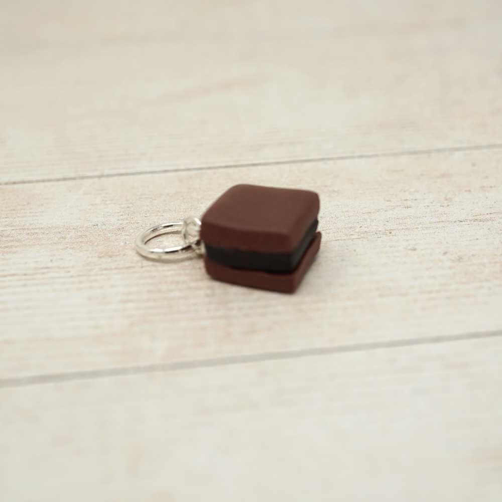 Handmade Polymer Clay Stitch Marker / Progress Keeper - Brown Liquorice Allsort | Market Town Yarns