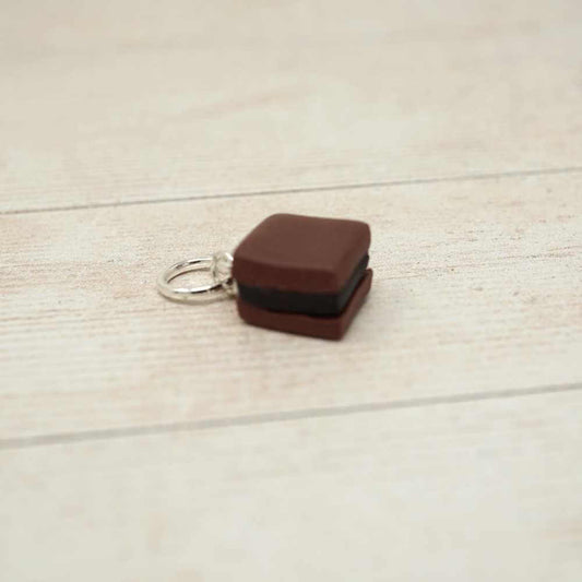Handmade Polymer Clay Stitch Marker / Progress Keeper - Brown Liquorice Allsort | Market Town Yarns