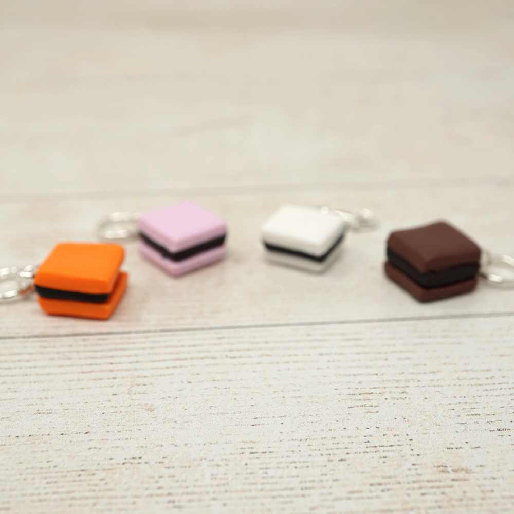 Handmade Polymer Clay Stitch Marker / Progress Keeper - Brown Liquorice Allsort | Market Town Yarns