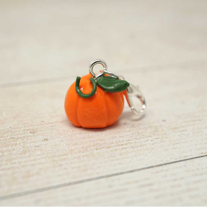 Handmade Polymer Clay Stitch Marker / Progress Keeper - Pumpkin | Market Town Yarns
