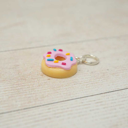 Handmade Polymer Clay Stitch Marker / Progress Keeper - Pink Doughnut | Market Town Yarns