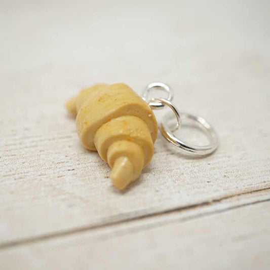 Handmade Polymer Clay Stitch Marker / Progress Keeper - Croissant | Market Town Yarns