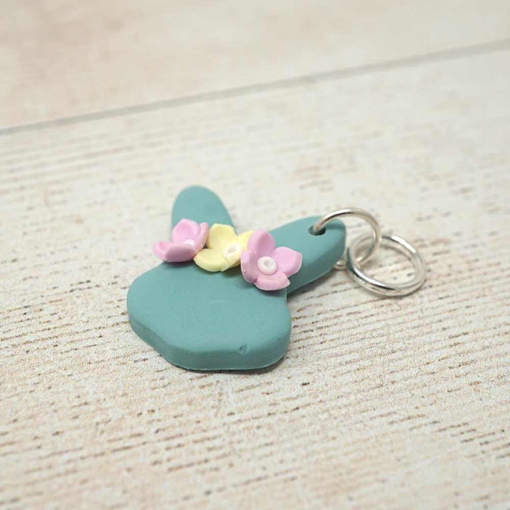 Handmade Polymer Clay Stitch Marker / Progress Keeper - Flower Rabbit (Various Colours) | Market Town Yarns