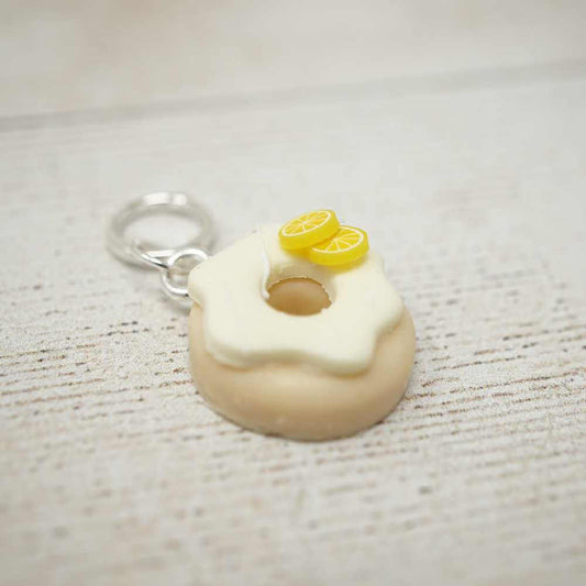 Handmade Polymer Clay Stitch Marker / Progress Keeper - Lemon Donut | Market Town Yarns