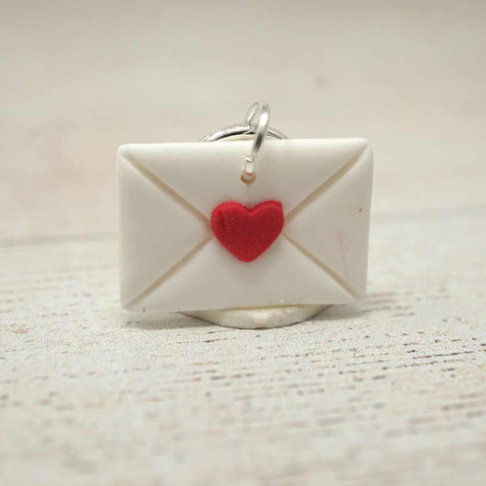 Handmade Polymer Clay Stitch Marker / Progress Keeper - Love Letter | Market Town Yarns