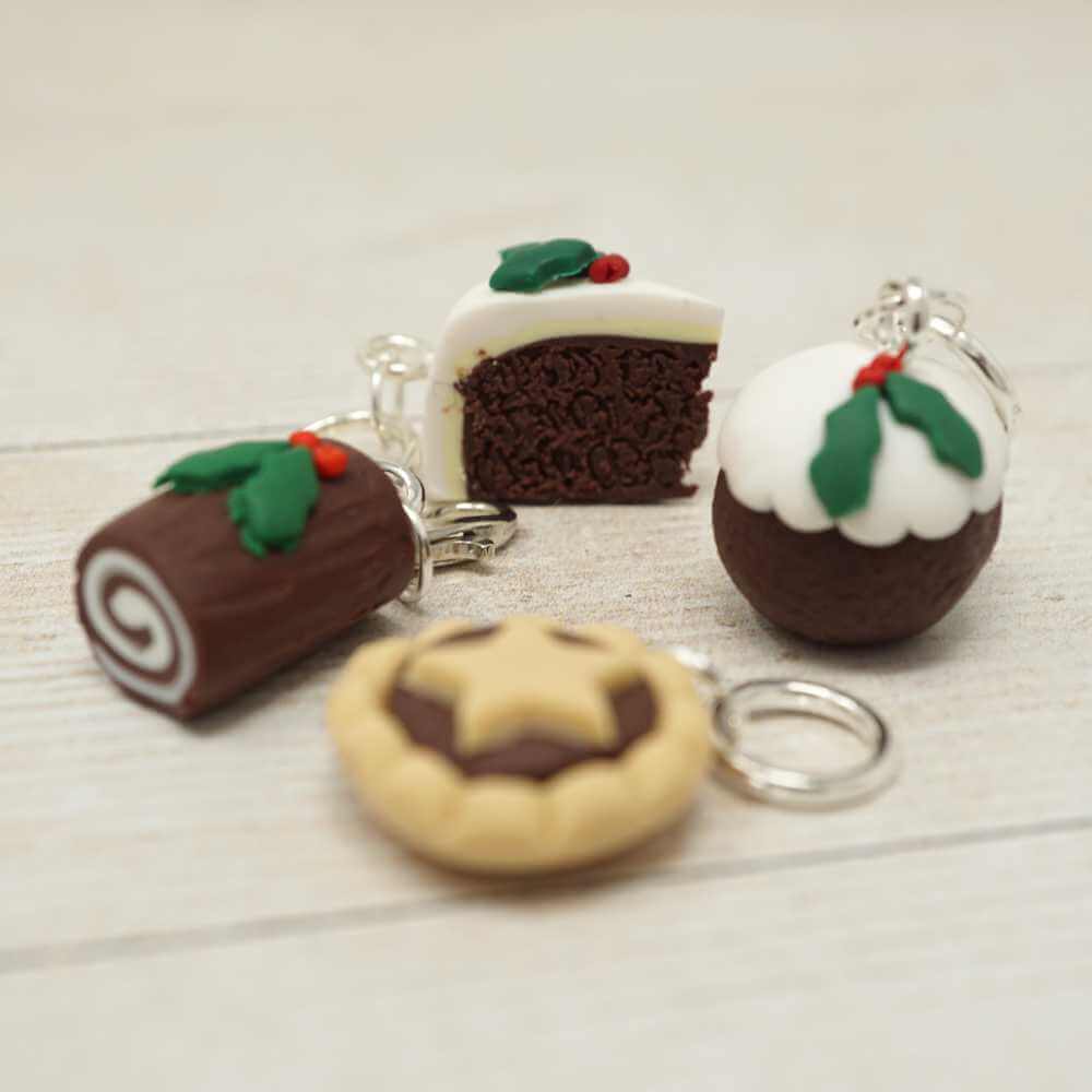 Handmade Polymer Clay Stitch Marker / Progress Keeper - Yule Log from The Shed @ 71 | Market Town Yarns