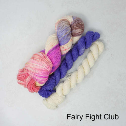Sky Trail Knitted Shawl Kit with Market Town Yarns shown in colourway Fairy Fight Club | Market Town Yarns