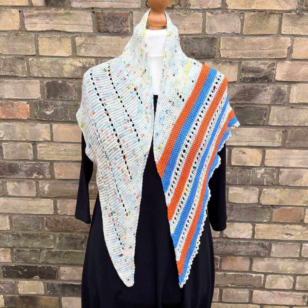 Sky Trail Shawl Knitting Pattern by Gavin Alexander - Printed Booklet & Digital Download available - shown in colourway Summer Breeze | Market Town Yarns