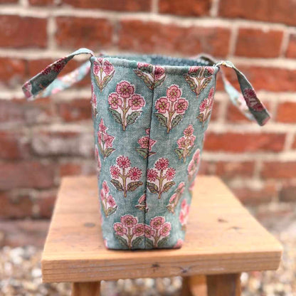 Small Handmade Artisan Project Bag - Rose Garden | Market Town Yarns