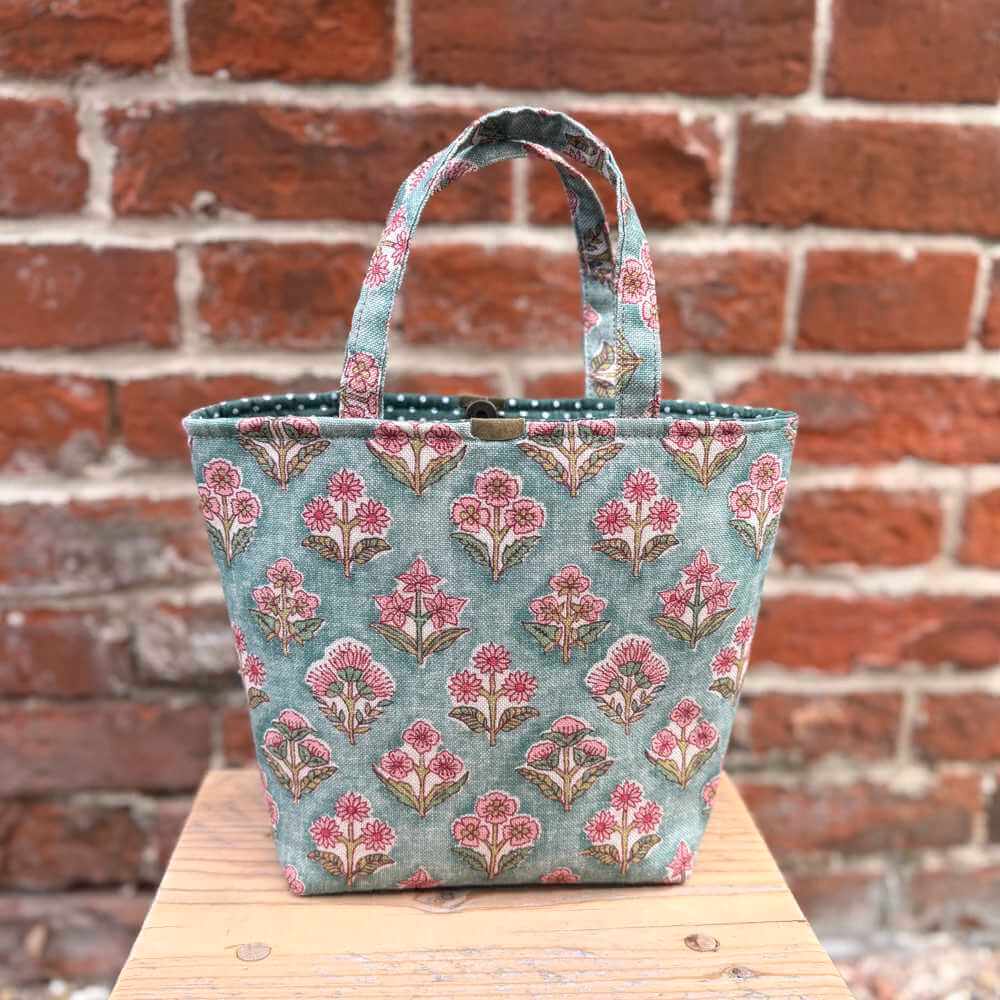 Small Handmade Artisan Project Bag - Rose Garden | Market Town Yarns