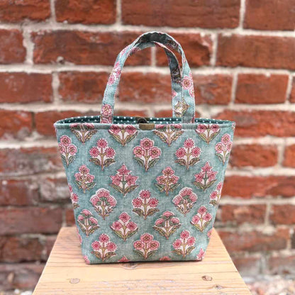 Small Handmade Artisan Project Bag - Rose Garden | Market Town Yarns