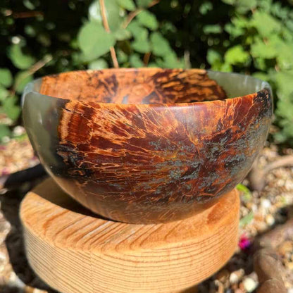 Spalted Silver Birch Wood & Resin Handmade Yarn Bowl