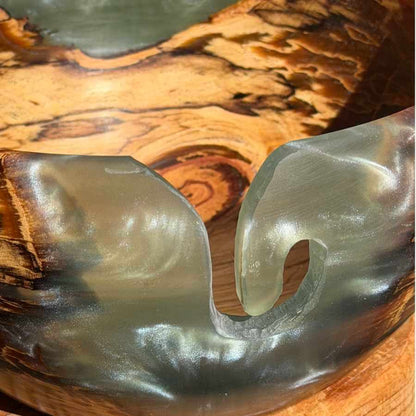 Spalted Silver-Birch Wood & Resin Handmade Yarn Bowl | Market Town Yarns