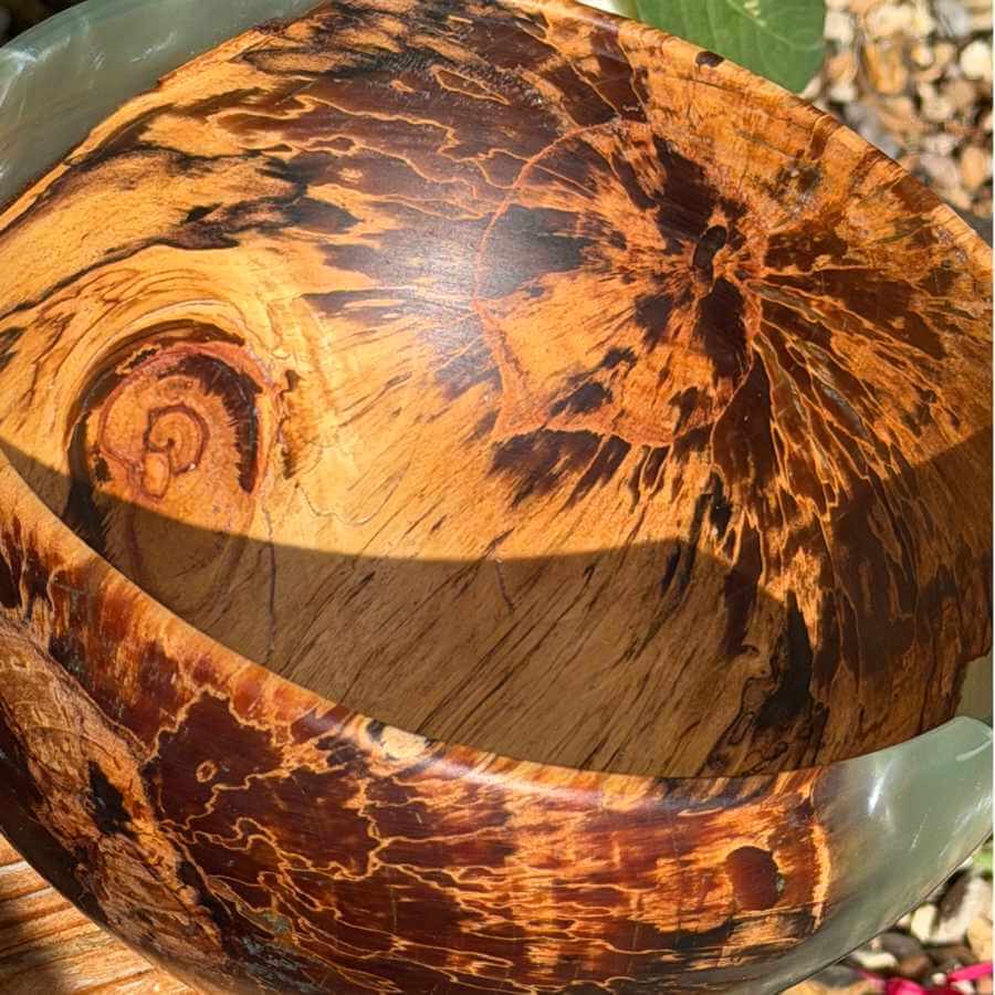 Spalted Silver-Birch Wood & Resin Handmade Yarn Bowl | Market Town Yarns
