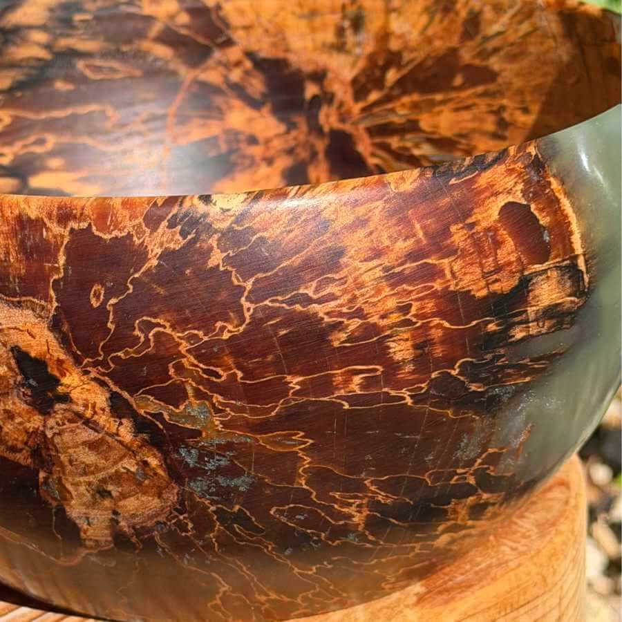 Spalted Silver-Birch Wood & Resin Handmade Yarn Bowl | Market Town Yarns