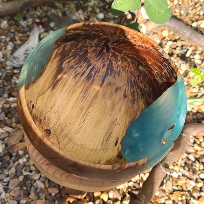 Spalted Silver Birch Wood & Resin Handmade Yarn Bowl | Market Town Yarns