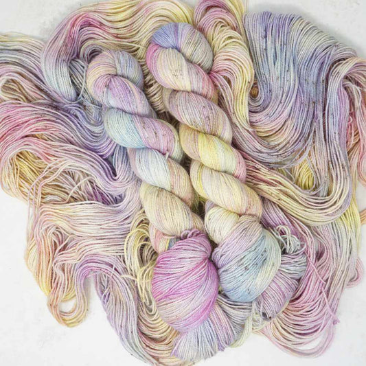 Speckled Egg hand dyed yarn colourway shown on Exquisite 4-ply Yarn base | Market Town Yarns