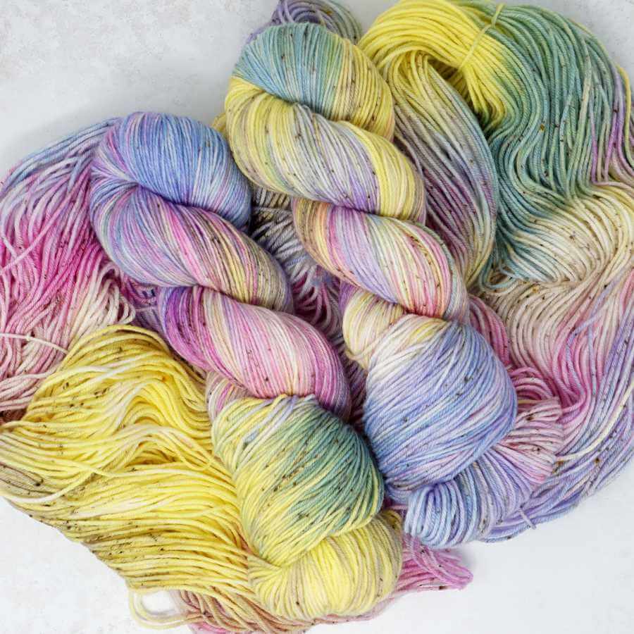 Speckled Egg hand dyed yarn colourway | Shown on Squishy Sock yarn base | Market Town Yarns