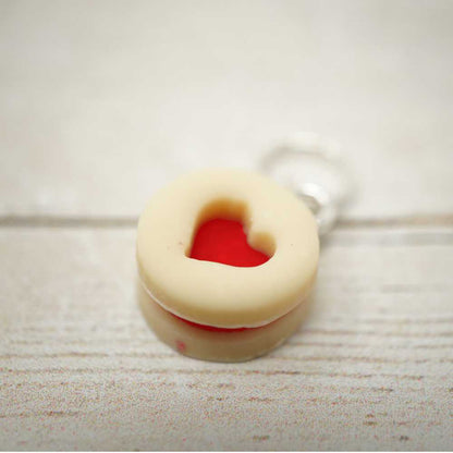 Handmade Polymer Clay Stitch Marker / Progress Keeper - Jammie Biscuit | Market Town Yarns