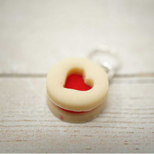 Handmade Polymer Clay Stitch Marker / Progress Keeper - Jammie Biscuit | Market Town Yarns