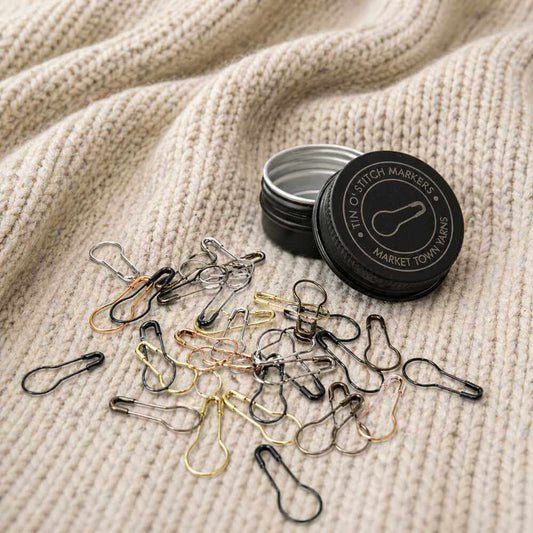 Tin o' Stitch Markers - Bulb Pins | Market Town Yarns