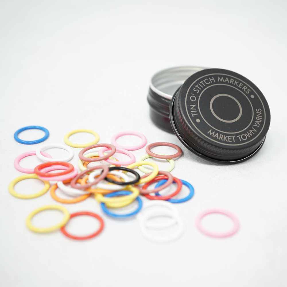 Tin o' Stitch Markers - Large Coloured Ring | Market Town Yarns