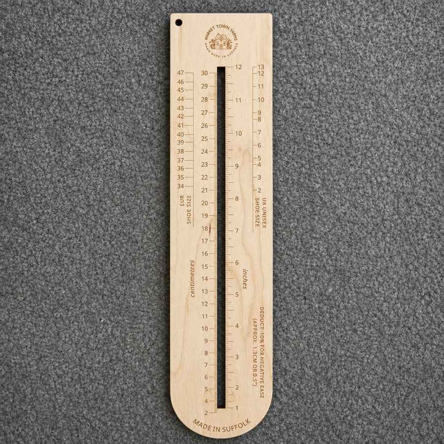 Sock Knitting Ruler – Wooden Sock Sizer & Measuring Tool | Market Town Yarns
