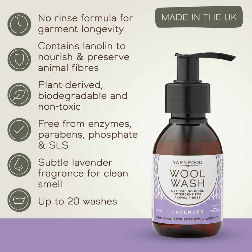 Yarn Food Wool Wash Mini - 100ml - Lavender | Market Town Yarns