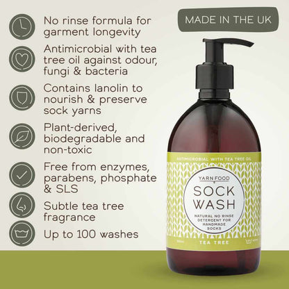 Yarn Food Sock Wash - 500ml - Tea Tree | Market Town Yarns